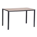 GABO Τραπέζι Τραπεζαρίας Κουζίνας, Μέταλλο Βαφή Μαύρο Επιφάνεια Απόχρωση Sonoma 120x70x75cm