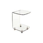 GLASSER Trolley Τραπεζάκι Βοηθητικό, Διάφανο Γυαλί 10mm 45x45x60cm