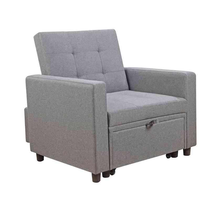 IMOLA Πολυθρόνα - Κρεβάτι Σαλονιού - Καθιστικού IMOLA Πολυθρόνα - Κρεβάτι Σαλονιού - Καθιστικού, Ύφασμα Ανοιχτό Γκρι 100x102x92(Κρεβ.75x180x44)cm - Image 1