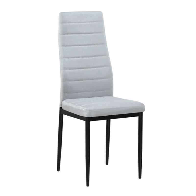 JETTA Καρέκλα Τραπεζαρίας Κουζίνας JETTA Καρέκλα Τραπεζαρίας Κουζίνας, Μέταλλο Βαφή Μαύρο Ύφασμα Ανοιχτό Γκρι 40x50x95cm - Image 1