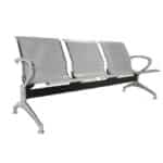 Κάθισμα Αναμονής - Υποδοχής 3 Θέσεων, Μέταλλο Χρώμιο Mesh Γκρι 181x58x77cm