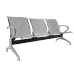 Κάθισμα Αναμονής - Υποδοχής 3 Θέσεων, Μέταλλο Χρώμιο Mesh Γκρι 181x58x77cm
