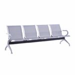 Κάθισμα Αναμονής - Υποδοχής 4 Θέσεων, Μέταλλο Χρώμιο Mesh Γκρι 237x58x77cm