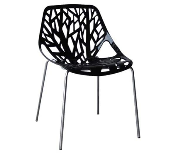 LINEA Καρέκλα Τραπεζαρίας Κουζίνας LINEA Καρέκλα Τραπεζαρίας Κουζίνας, Μέταλλο Χρώμιο Πολυπροπυλένιο Μαύρο 54x51x81cm - Image 1