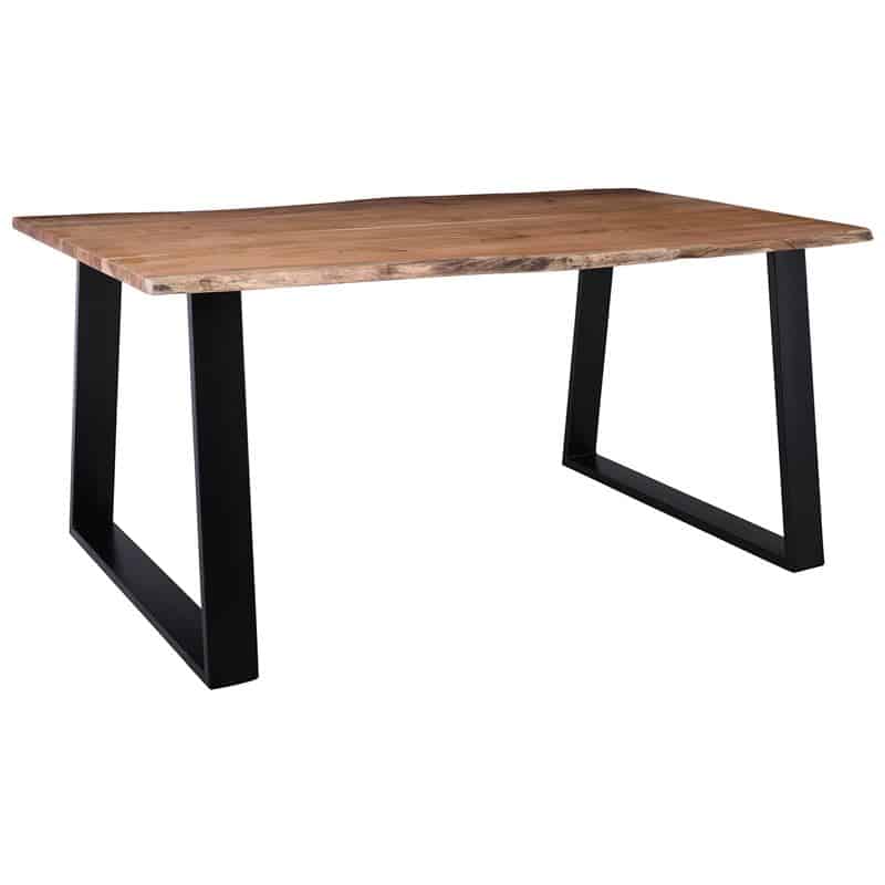 LIZARD-W Slim Τραπέζι Τραπεζαρίας LIZARD-W Slim Τραπέζι Τραπεζαρίας, Μέταλλο Βαφή Μαύρο, Ξύλο Ακακία Φυσικό 160x90x78cm Solid Wood 25mm - Image 1