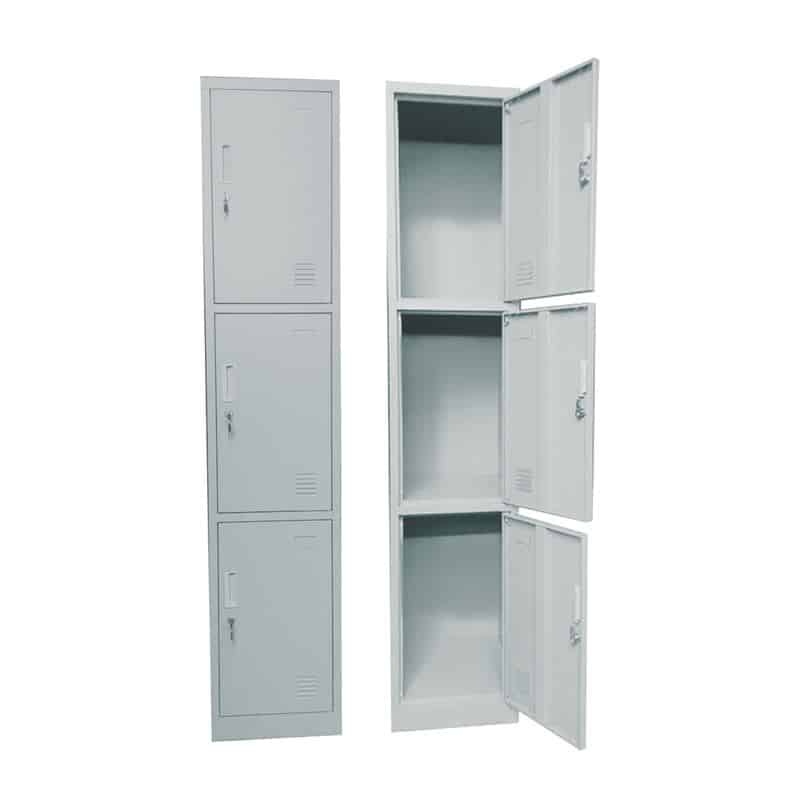 LOCKER 3 Θέσεων Μέταλλο Βαφή Γκρι LOCKER 3 Θέσεων Μέταλλο Βαφή Γκρι 38x45x185cm - Image 1