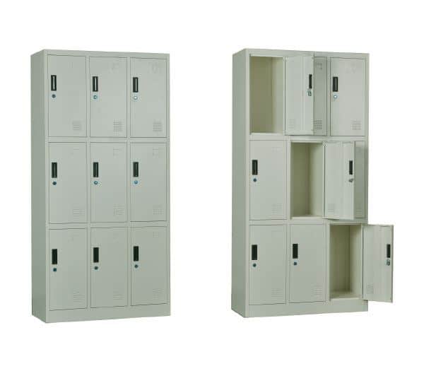 LOCKER 9 Θέσεων Φοριαμός - Ερμάριο LOCKER 9 Θέσεων Φοριαμός - Ερμάριο, Μέταλλο Βαφή Άσπρο 90x40x185cm - Image 1