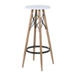 MACK Σκαμπό BAR, Μέταλλο Βαφή Φυσικό, Κάθισμα Απόχρωση Άσπρο Φ30cm Η.72cm