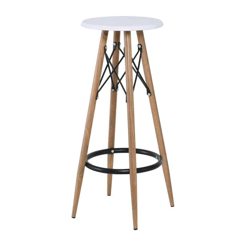 MACK Σκαμπό BAR MACK Σκαμπό BAR, Μέταλλο Βαφή Φυσικό, Κάθισμα Απόχρωση Άσπρο Φ30cm Η.72cm - Image 1