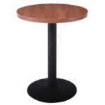 MARCO Τραπέζι Στρογγυλό Επιφάνεια Melamine Καρυδί Βάση Μέταλλο Μαύρο Φ45cm Φ60cm H.74cm