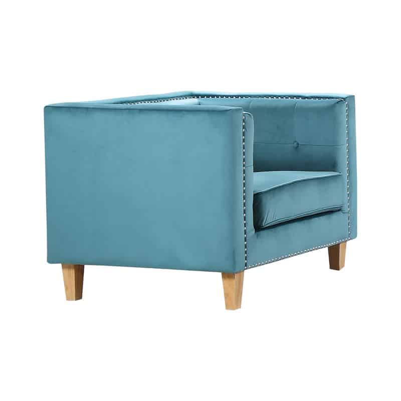 MIDLAND Πολυθρόνα Σαλονιού - Καθιστικού MIDLAND Πολυθρόνα Σαλονιού - Καθιστικού, Ύφασμα Velure Απόχρωση Petrol 93x86x77cm - Image 1