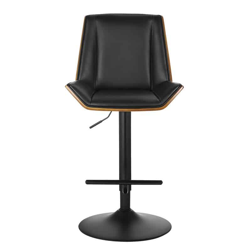 NUMAN Σκαμπό BAR με Πλάτη NUMAN Σκαμπό BAR με Πλάτη, Βάση Μαύρο, Καρυδί - ΡU Μαύρο, Ρύθμιση Ύψους, Περιστρεφόμενο 52x50x62/96-83/117cm - Image 1