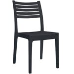 OLIMPIA Καρέκλα Τραπεζαρίας Κήπου Στοιβαζόμενη, PP - UV Protection, Απόχρωση Ανθρακί 46x52x86cm