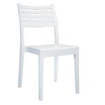 OLIMPIA Καρέκλα Τραπεζαρίας Κήπου Στοιβαζόμενη, PP - UV Protection, Απόχρωση Άσπρο 46x52x86cm