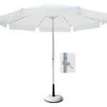 ΟΜΠΡΕΛΑ Αλουμινίου Σκελετός Άσπρο, Ύφασμα Άσπρο Φ 2m (H 2,2m)