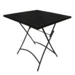 PARK Τραπέζι Πτυσσόμενο Μέταλλο Βαφή Μαύρο 70x70x71cm