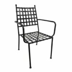 PATON Πολυθρόνα Κήπου Βεράντας, Μέταλλο Βαφή Μαύρο Mesh - Στοιβαζόμενη 54x62x92cm