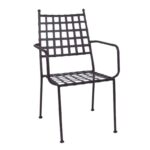 PATON Πολυθρόνα Κήπου Βεράντας, Μέταλλο Βαφή Sand Brown Mesh - Στοιβαζόμενη 54x62x92cm