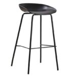 PENTOS Σκαμπό BAR, Μέταλλο Βαφή Μαύρο, PP Μαύρο 49x46x76/83cm