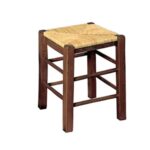 ΤΑΒΕΡΝΑΣ Σκαμπό Βοηθητικό, Οξιά Εμποτισμός Καρυδί, Κάθισμα Ψάθα 35x35x50cm - Image 2