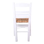 ΣΙΦΝΟΣ Καρέκλα Οξιά Βαφή Εμποτισμού Λάκα Άσπρο, Κάθισμα Ψάθα 41x45x88cm - Image 4