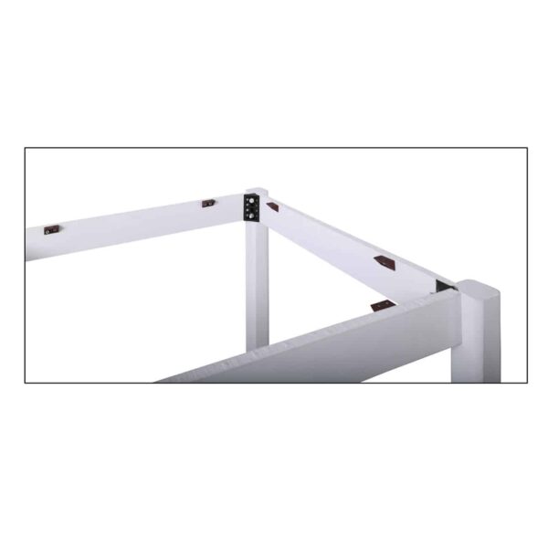 ΚΑΦΕΝΕΙΟΥ Βάση Τραπεζιού Οξιά Λυόμενη για Επιφάνεια 80x120cm Βαφή Εμποτισμού Λάκα Άσπρο 69x109x73cm - Image 3