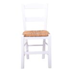 ΣΥΡΟΣ Καρέκλα Οξιά Βαφή Εμποτισμού Λάκα Άσπρο, Κάθισμα Ψάθα 41x45x88cm - Image 5