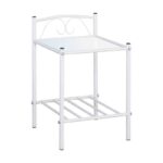 RADO Kομοδίνο Μέταλλο Βαφή Άσπρο, Γυαλί 5mm 40x40x64cm