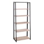 Ραφιέρα Πτυσσόμενη Μέταλλο Βαφή Μαύρο - Sonoma 64x32x153cm