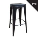 RELIX Σκαμπό Bar-Pro H.67cm, Στοιβαζόμενο, Μέταλλο Βαφή Μαύρο 43x43 H.67cm