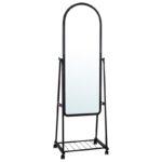 ROLLAND Small Καθρέπτης Δαπέδου, Μέταλλο Βαφή Μαύρο 37x37x160cm