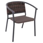 SILVA Πολυθρόνα Αλουμίνιο Ανθρακί, Wicker Rocky Brown 59x62x72cm