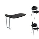 STUDY Εξάρτημα Θρανίο Μέταλλο Βαφή Silver, ΡΡ Μαύρο 43x30x1cm