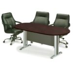 ΣΥΝΕΔΡΙΟΥ Τραπέζι Οβάλ Απόχρωση Γκρι - Wenge 240x120x75cm