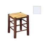 ΤΑΒΕΡΝΑΣ Σκαμπό Βοηθητικό, Οξιά Εμποτισμός Λάκα Άσπρο, Κάθισμα Ψάθα 35x35x50cm