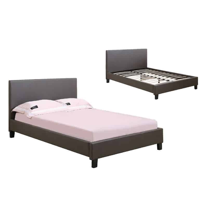 WILTON Κρεβάτι Μονό WILTON Κρεβάτι Μονό, για Στρώμα 90x190cm, Pu Σκούρο Καφέ 97x203x89cm - Image 1