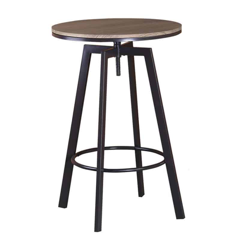 YORK Τραπέζι BAR Μέταλλο Βαφή Σκούρο Καφέ - Καρυδί YORK Τραπέζι BAR Μέταλλο Βαφή Σκούρο Καφέ - Καρυδί 63x63x94/104cm Επιφάνεια:Φ60cm - Image 1