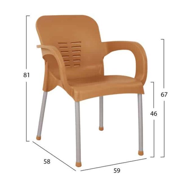 ΠΟΛΥΘΡΟΝΑ ΠΟΛΥΠΡΟΠΥΛΕΝΙΟΥ KAREK HM5592.03 ΧΡΩΜΑ ΞΥΛΟΥ ΜΕ ΠΟΔΙ ΑΛΟΥΜΙΝΙΟΥ 59x58x81Y - Image 2