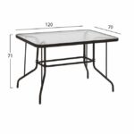 ΣΕΤ 5 ΤΜΧ ΤΡΑΠΕΖΙ ΜΕΤΑΛΛΙΚΟ 120Χ70Χ71Υ ΜΕ ΠΟΛΥΘΡΟΝΕΣ LEON ΜΕΤΑΛΛΙΚΕΣ ΚΑΦΕ HM10565.02 - Image 2