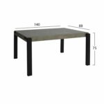 ΣΕΤ 5TMX ΤΡΑΠΕΖΙ MDF CEMENT 140x88 ΜΕ ΚΑΡΕΚΛΕΣ ΜΕΤΑΛΛΙΚΕΣ CELESTE HM11254 - Image 2