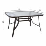 ΣΕΤ ΤΡΑΠΕΖΑΡΙΑΣ 5ΤΜΧ HM10567.02 ΚΑΡΕΚΛΕΣ ΜΕ ΜΑΞΙΛΑΡΙ & ΤΡΑΠΕΖΙ 120X70εκ ΚΑΦΕ - Image 2