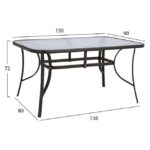 ΣΕΤ ΤΡΑΠΕΖΑΡΙΑΣ 7TMX ΤΡΑΠΕΖΙ 150Χ90Χ72Υεκ.ΚΑΙ 6 ΠΟΛΥΘΡΟΝΕΣ ΜΕΤΑΛΛΟ ΚΑΦΕ HM10561.02 - Image 2