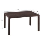 ΤΡΑΠΕΖΙ ΠΟΛΥΠΡΟΠΥΛΕΝΙΟΥ TODOR 150Χ90Χ73.5Υεκ.RATTAN ΚΑΦΕ ΜΕ UV PROTECTION HM5737.03 - Image 2