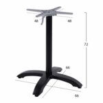 ΒΑΣΗ ΑΛΟΥΜΙΝΙΟΥ ΠΤΥΣΣΟΜΕΝΗ HM469.01 ΜΑΥΡΟ ΜΑΤ 66Χ66Χ72Υεκ. ΜΕ ΣΤΑΥΡΟ 48Χ48εκ. - Image 2