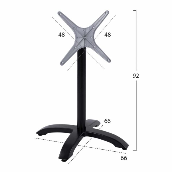 ΒΑΣΗ ΑΛΟΥΜΙΝΙΟΥ ΠΤΥΣΣΟΜΕΝΗ HM469.01 ΜΑΥΡΟ ΜΑΤ 66Χ66Χ72Υεκ. ΜΕ ΣΤΑΥΡΟ 48Χ48εκ. - Image 3