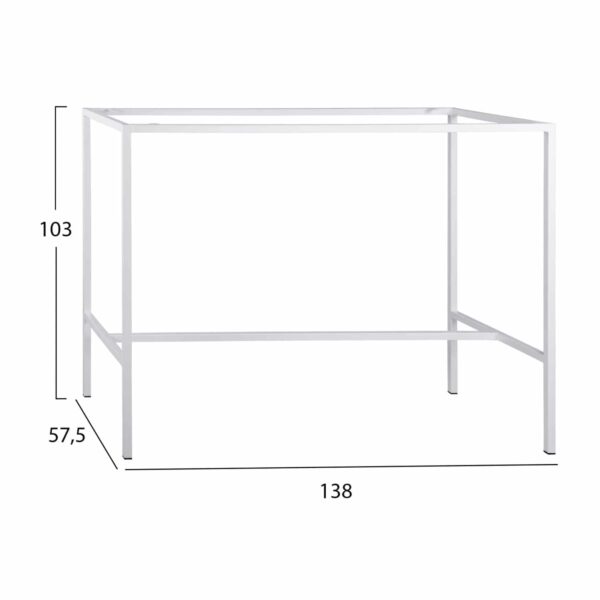 ΒΑΣΗ ΜΠΑΡ ΜΕΤΑΛΛΙΚΗ ΛΕΥΚΗ ΜΑΤ TS925 ΣΧΕΔΙΟ Π ΓΙΑ 138Χ57,5Χ103 ΕΠΙΦΑΝΕΙΑ - Image 2