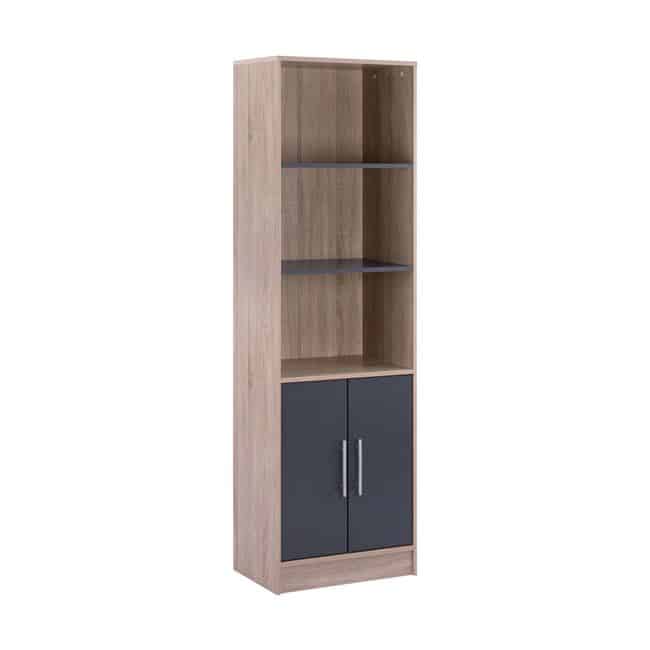 HM2027.04 ΒΙΒΛΙΟΘΗΚΗ ΜΕΛΑΜΙΝΗΣ ENSLEY HM2027.04 SONAMA-ΓΚΡΙ 60x30x180Υ εκ. - Image 1