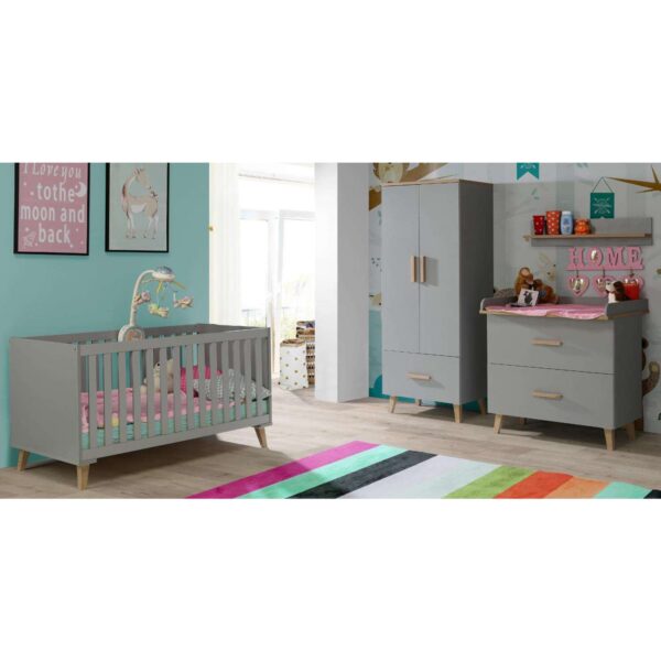 ΒΡΕΦΙΚΟ ΚΡΕΒΑΤΙ BAMBINI HM8841 ΑΝΟΙΧΤΟ ΓΚΡΙ ΦΥΣΙΚΟ 144,8 x76,9x83,4Υ εκ. - Image 7