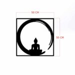 ΔΙΑΚΟΣΜΗΤΙΚΟ ΤΟΙΧΟΥ 100% ΜΕΤΑΛΛΙΚΟ ΜΑΥΡΟ BUDDHA FIGURE 50Χ50 HM7210 - Image 2