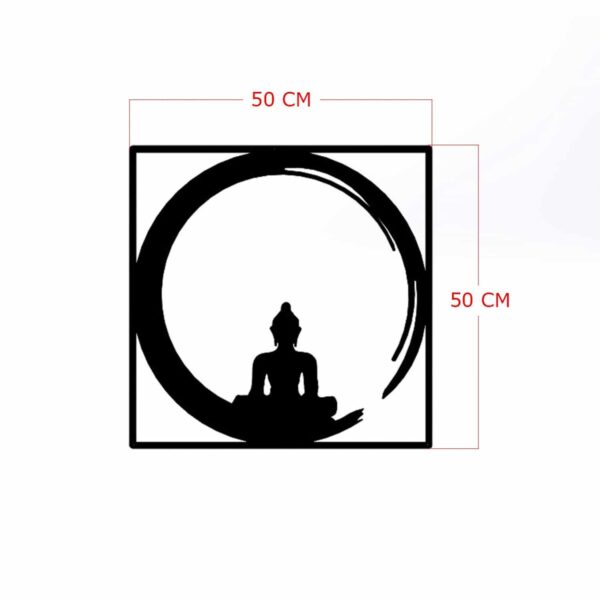 ΔΙΑΚΟΣΜΗΤΙΚΟ ΤΟΙΧΟΥ 100% ΜΕΤΑΛΛΙΚΟ ΜΑΥΡΟ BUDDHA FIGURE 50Χ50 HM7210 - Image 2